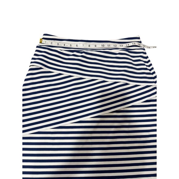 J. McLaughlin Nicola Skirt Striped Blue White Catalina Cloth Tiered Women Size L - Picture 5 of 8